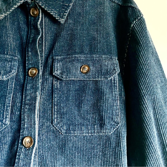 Avec Les Filles Relaxed Corduroy Shacket In Blue Size M NWT - Picture 12 of 16